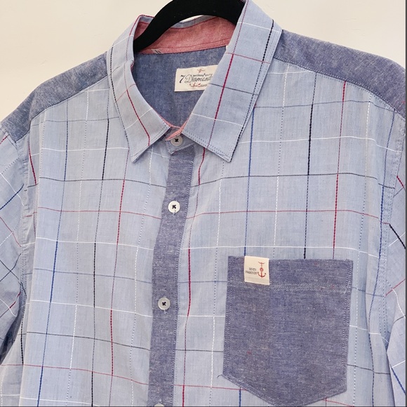 NWT-7 DIAMONDS 💎 Shortsleeve Button Up Shirt - Picture 1 of 8